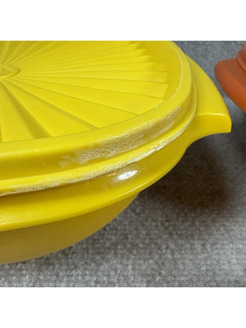 Vintage Tupperware 10 Servalier Bowls 886, 836, 838, w/Lids Orange & Yellow
